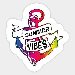 Summer Vibes full color | LGBT beach sailling captain Sticker